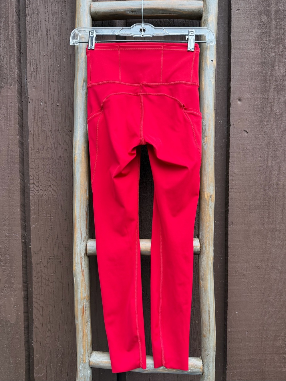 Lululemon Fast and Free High-Rise Nulux Yoga Leggings Pockets Red Size 2